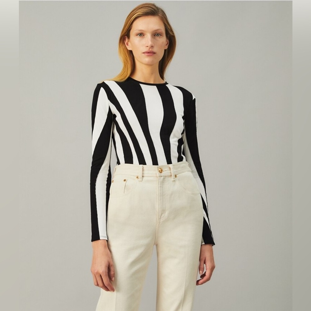 NWT Tory Burch Long-Sleeve Jersey Top